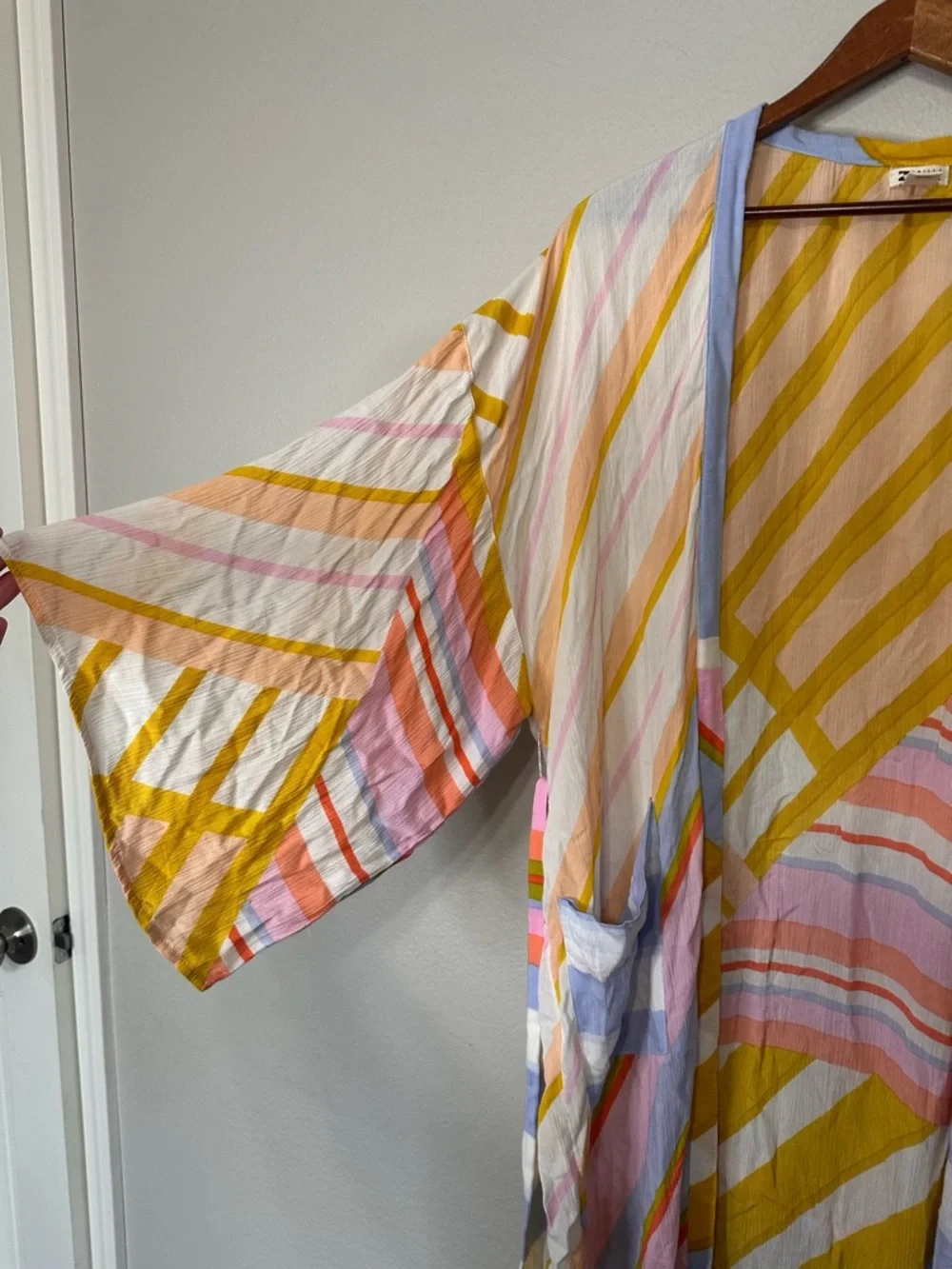 Billabong Y2K Sandy Shore multi-colored midi swim cover-up kimono M/L - Picture 2 of 4